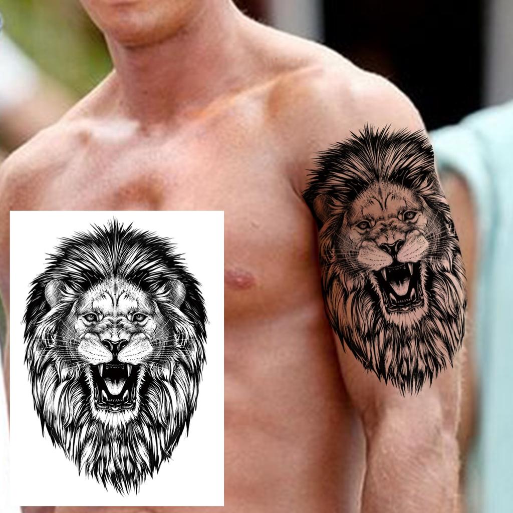 Временная татуировка в виде совы, леса, для мужчин, женщин, детей, мальчиков, льва, поддельные татуировки монстра, наклейка, компас, черная переноса воды, татуировки, рука