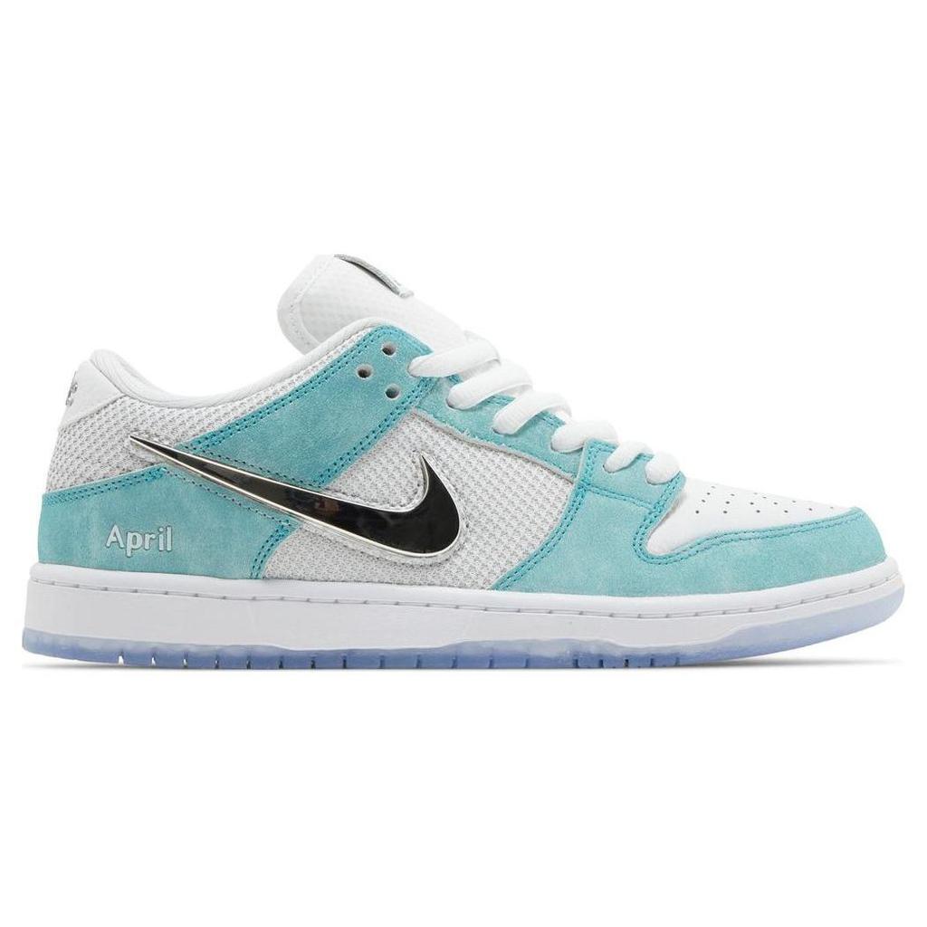 April Skateboards x Nike Dunk Low SB Turbo Green Унисекс Кроссовки Металлик-Серебристый FD2562-400