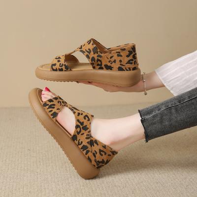 Женские летние нескользящие сандалии большого размера на мягкой подошве, римские сандалии на плоской подошве, легкие сандалии