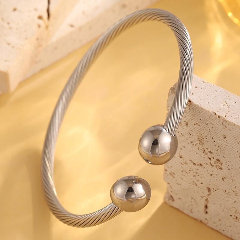 Open Bead Head Magnetic Twist Twist Simple Design Couple Style Jewelry Bracelet