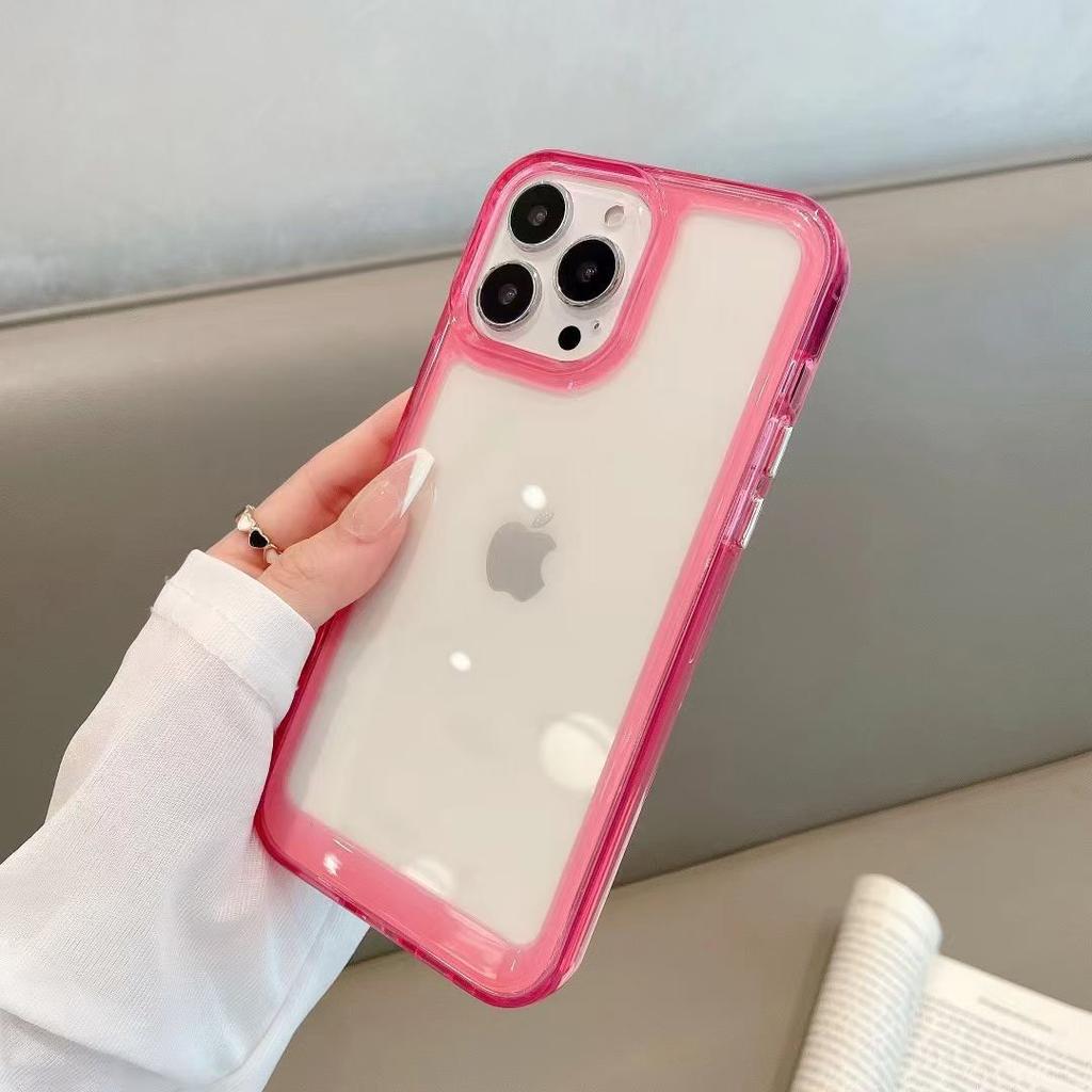 Прозрачный противоударный жесткий акриловый чехол для iPhone 16 15 14 13 12 11 Pro Max Plus 12 Mini 13 Mini силиконовый бампер прозрачная Capa