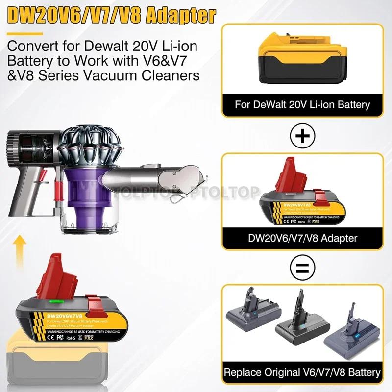 Переходник для литиевой батареи Makita/Dewalt/Milwaukee 18 В для инструмента пылесоса Dyson серии V6 V7 V8 DC58 SV11 SV1