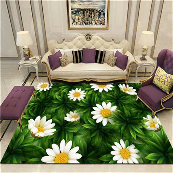 Цветочный пасторальный ковер с 3D принтом, домашний декор, коврики для входной двери, коврики для гостиной, ковры в спальне, детский ковер, коврик для ванной