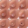 20 Gauge Cross Nose Nail Piercings Square Zircon Oval Zircon Stainless Steel Piercing Nose Piercing Adornment Nose Piercings Jewery