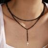 Fashion Simple Design Chain Cross Pendant Necklace Women's Personalized Trendy Daily Hundred Accessories Gifts