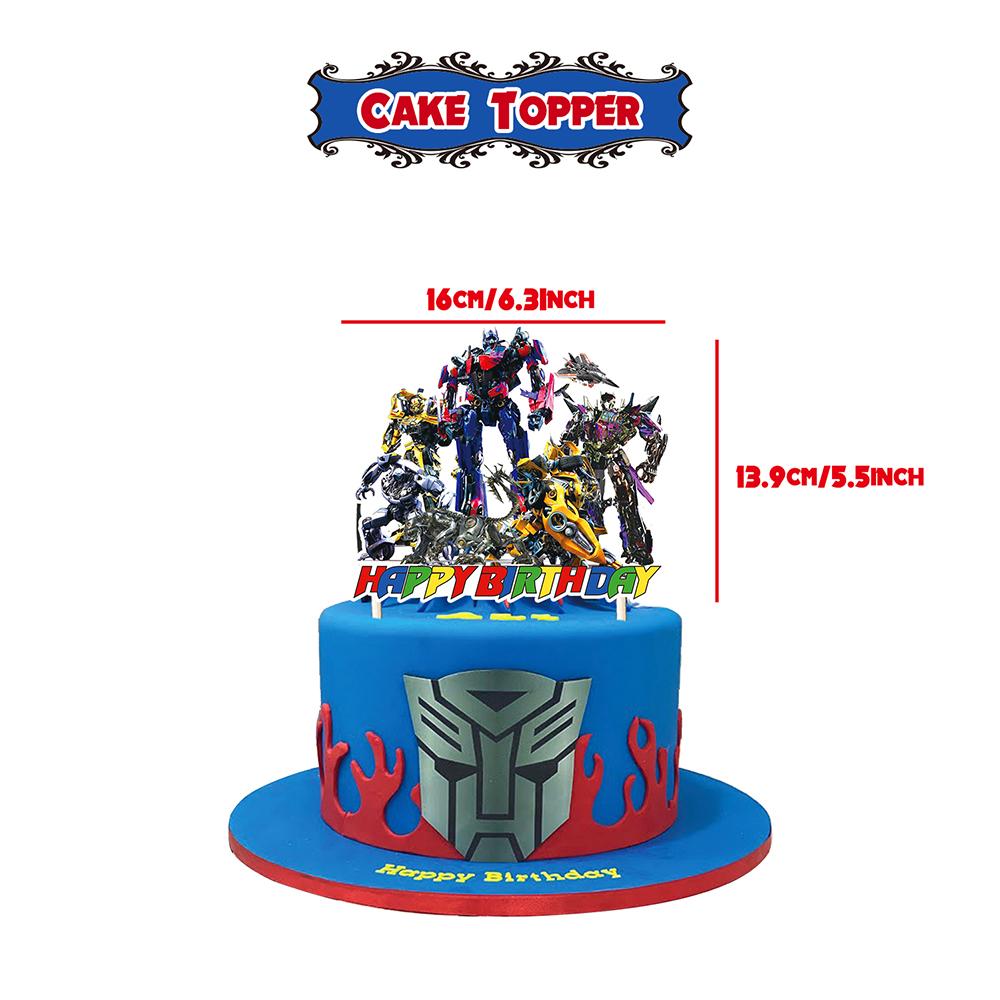 30PCS Transformers Themed Decorations Include Banner Balloons Cake Toppers Gift