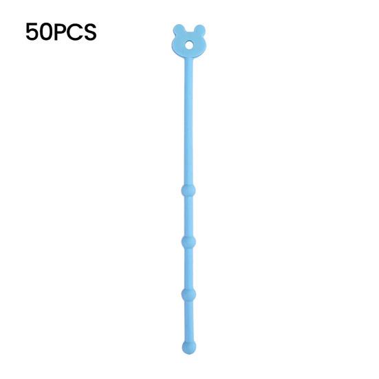 Silicone Cable Ties Reusable Bear Shaped Bag Sealing Zip Tie Multi-Purpose Twist Tie for Food Storage Wire Management