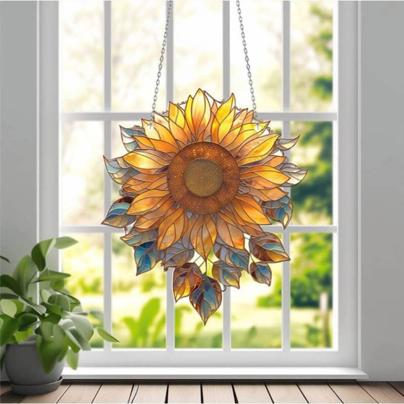 Colorful Sunflower Acrylic Window Hanger Suitable For Daily Decoration Home