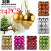 24 шт. 30 мм шары для рождественской елки маленькие безделушки подвесные украшения для домашней вечеринки декор маленькие рождественские безделушки новогодние принадлежности