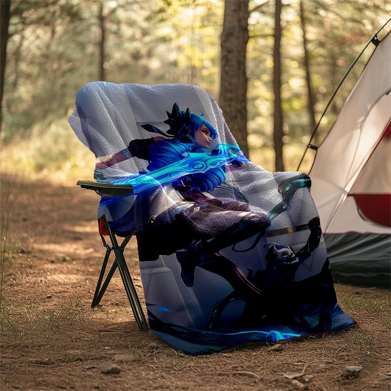 League of Legends Theme Printed Blanket - Perfect for Couch, Bed, Travel & Outdoor Use | Machine Washable, Cozy & Durable.