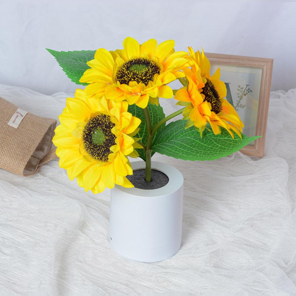 Sunflower LED Nightlight Besides Bedroom Lamp Table Lamp USB Rechargeable Light Kids Gift Home Party for Bedroom