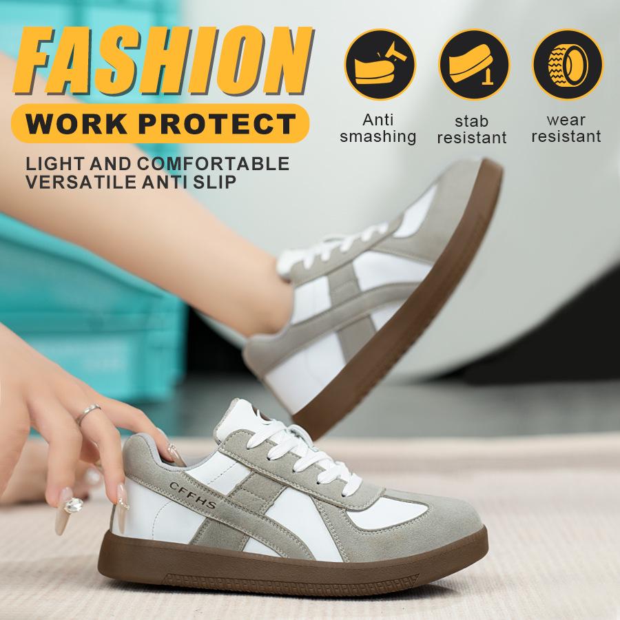 Женские легкие защитные кроссовки со стальным подноском: Удобная, нескользящая и устойчивая к проколам рабочая обувь.