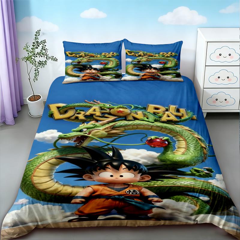 Пододеяльник Аниме Dragon Ball Комплект постельного белья Goku Чехол на одеяло Наволочка Двуспальный Queen King Размер Детская спальня Домашний текстиль