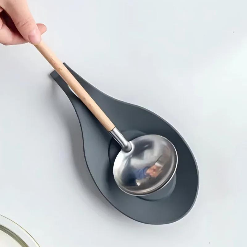 Silicone Spoon Rest Spatula Holder Heat Resistant Utensil Placemat Tray Kitchen Tools