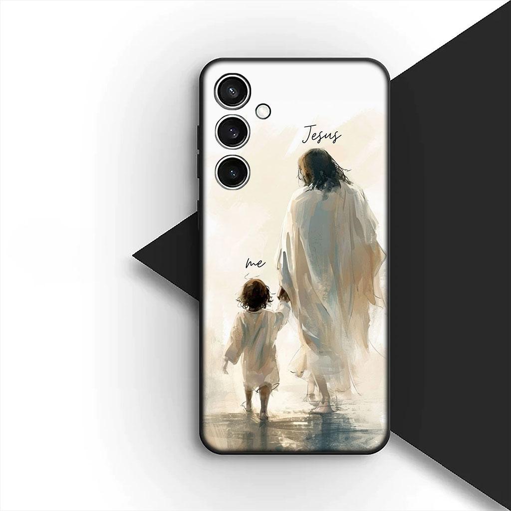 Phone Cover for OPPO A18 A16 A80 A40 A17 A15 A38 A78 A79 A54 A57 A58 A60 4G 5G Casing Soft Case God Jesus Judah Jehovah Cross