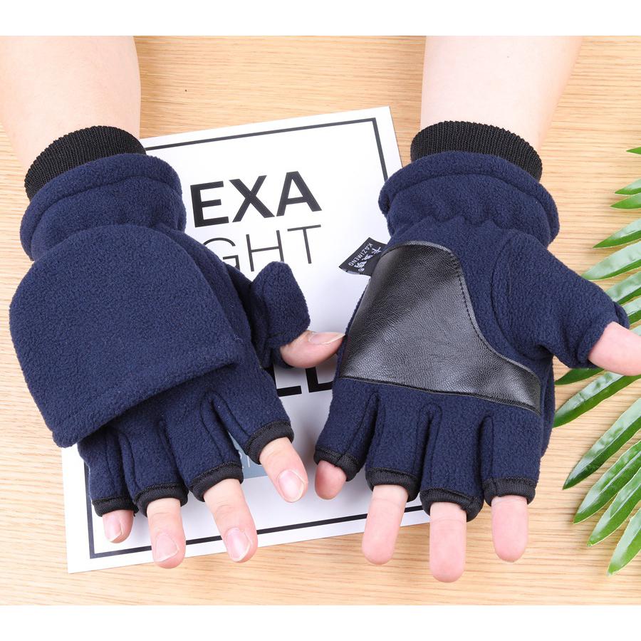 Double Layer Warm Thickened Non-slip Touch Screen Half Finger Cycling Ski Snowboard Fishing Gloves