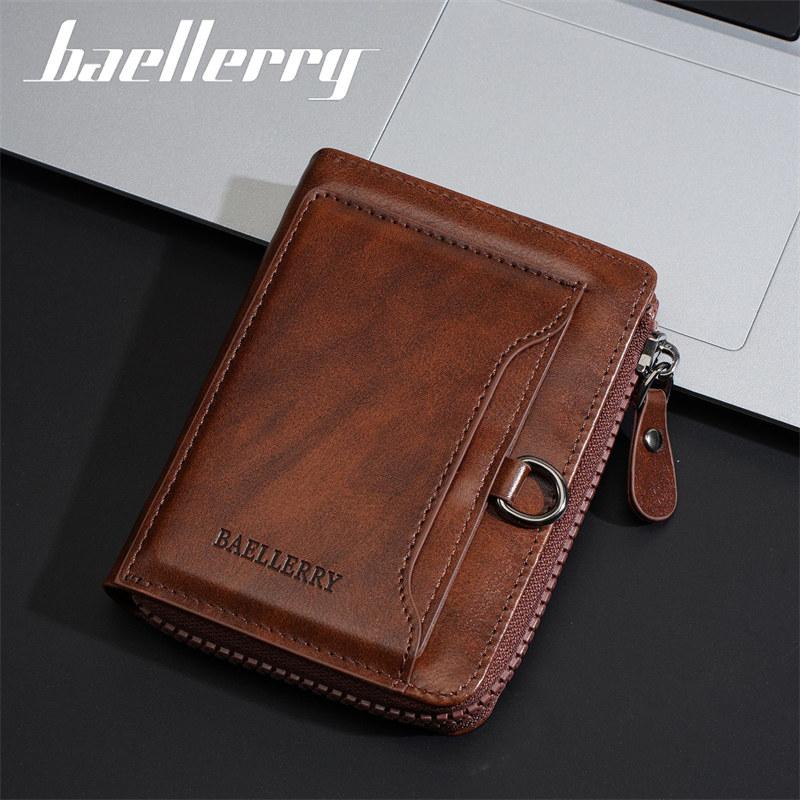 Baellerry Винтажный Дизайн Короткие Кошельки для Мужчин Мужской Бизнес Держатель для Водительских Прав ID Карты Кошелек для Мелочи