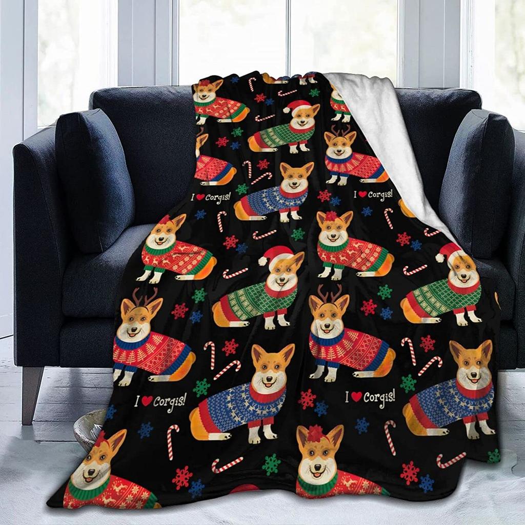 Corgi Blanket Cute Corgi Blankets Gifts for Corgi Lovers Women Soft Flannel Throw Blanket for Couch Sofa Christmas Birthday Gifts