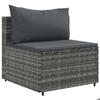VidaXL Garden Lounge Set 4 Pcs with Cushions Grey Wicker, Outdoor Sofa Set, Garden Corner Sofa, 3308050