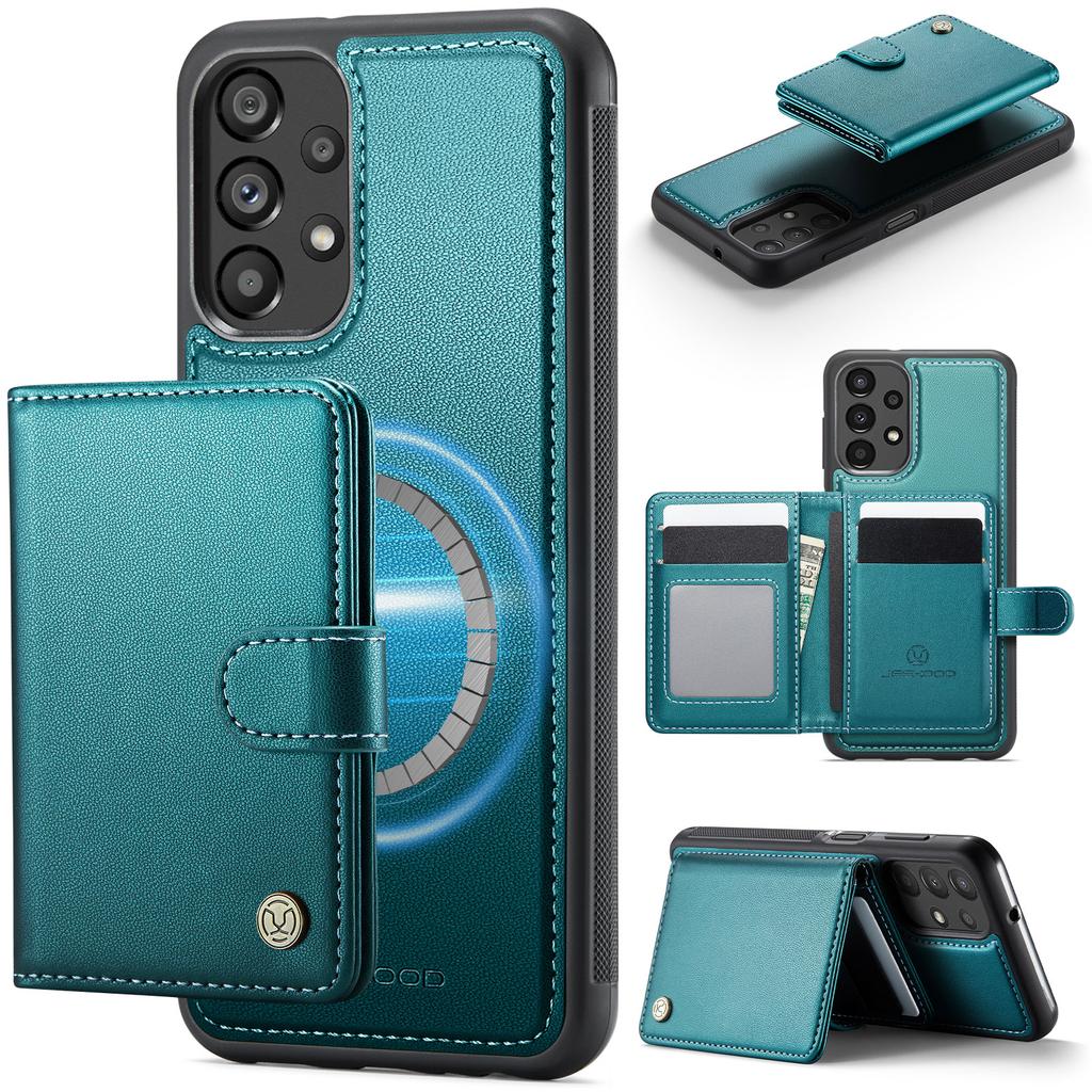 For Samsung Galaxy A23 5G (Global)/Galaxy A23 4G Case JEEHOOD J09 RFID Blocking Card Holder Leather Back Phone Cover Magnetic Case