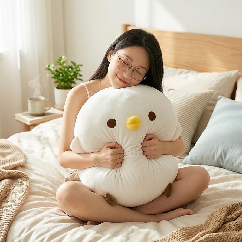 Мягкая игрушка-подушка 'Amuseable Super Soft Cartoon Doll' Кавайный маленький желтый цыпленок Игрушечное украшение Белый Подарок на праздник День Рождения Для детей