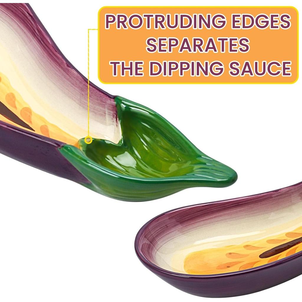 Блюдо для подачи чипсов и дипов Фиолетовый поднос в форме баклажана для дипов, крекеров, чипсов, закусок, праздничное блюдо, закуски, салаты, суши