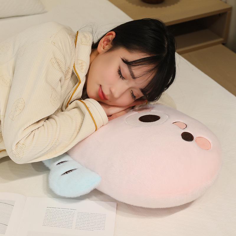 Adorable Cartoon Fish Hug Pillow for Girls - Leg Clamping, Side Sleeping/Pregnancy Backrest Cushion, Ideal for Bedside & Winter Coziness
