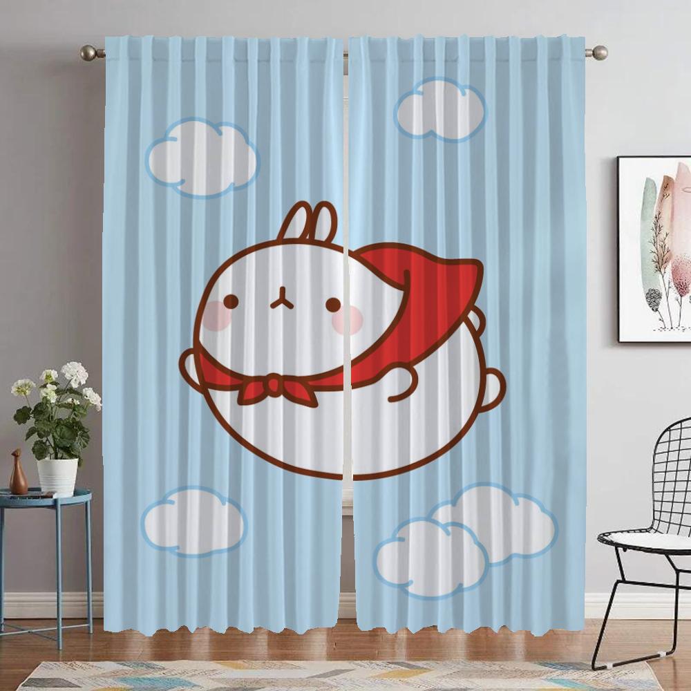 Кухонные шторы для спальни Molang, занавески для гостиной, перегородки для украшения Хэллоуина, противомоскитные шторы, 2 шт., оттенки