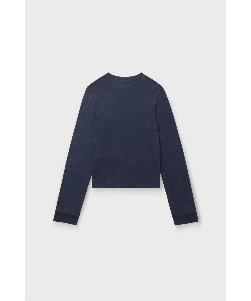 IROWOMEN Selhy Linen V-Neck Long Sleeve T-Shirt Iotaa26103Nyx