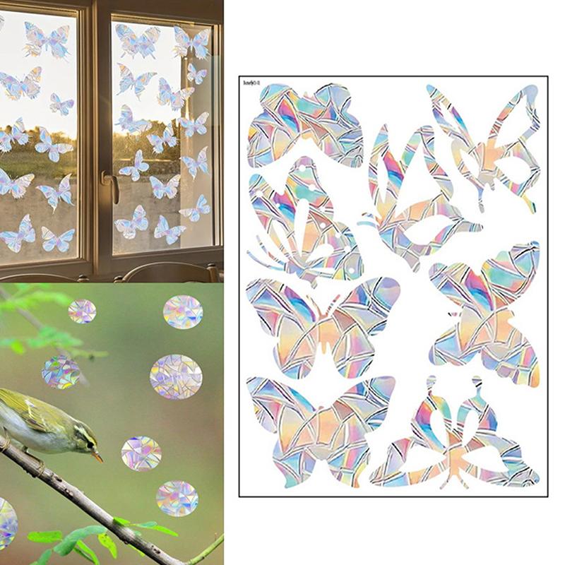 Наклейки на окна для защиты птиц от столкновений с окнами, неклейкие призматические наклейки на окна, радужные наклейки