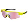 Спортивные солнцезащитные очки SWANS STRIX STX LIM, сделаны в Японии, зеркальные линзы, матовый лайм, зеркальный x ULTRA Rose Pink, задняя сторона DA. DA-4417 Желтый/Серебристый (много