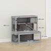 Wooden Hamster Cage, 3 Levels with Hideaway, Wheel, Ramps, Transparent Panel, Separate Compartments, 80x50x84cm, Grey