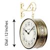 Металлические аналоговые двусторонние винтажные вокзальные настенные часы для дома