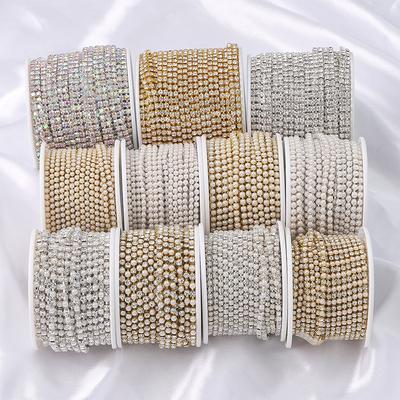 Отделка Аппликация AB Плотная Цепочка из Страз Блестящие Цепочки из Страз Декор для Дома