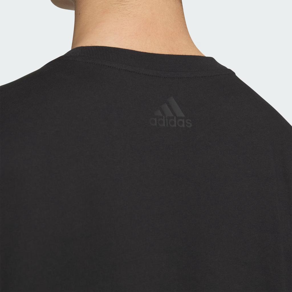 adidas Повседневная футболка с круглым вырезом и коротким рукавом, унисекс, черная JI9081