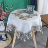 Linen Tablecloth White Lace Tablecloth Desk Tablecloth Coffee Table Cover Towel Round Tablecloth