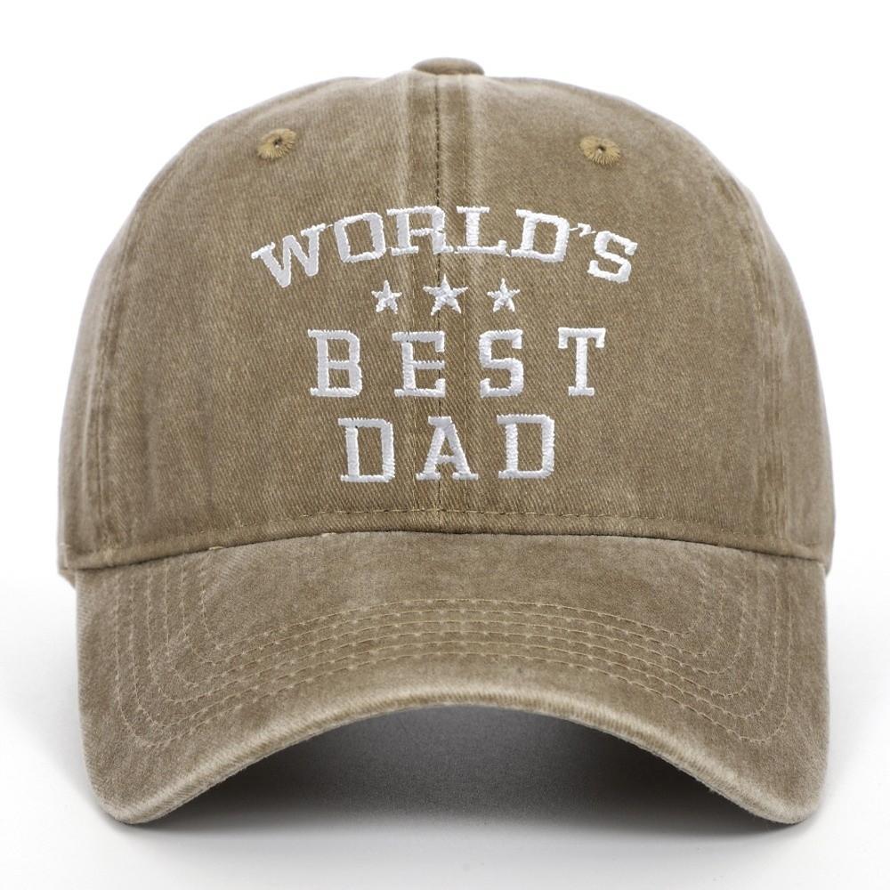 Washed Cotton World's Best Dad Caps Adjustable Baseball Cap Fashion Sport Visors Cap  Father's Gift