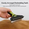 HistoTree 2-in-1 Pet Dematting Comb and Undercoat Deshedding Rake Safe Double Sided Curved Blades Detangling Tool