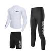 Mens UV Protection Rash Guard Set Long Sleeve Surfing Swimsuit Snorkeling Diving Beach Outdoor Water Sports