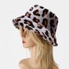 Women S Leopard Print Fleece Lined Bucket Hat Casual Warm Winter Hat