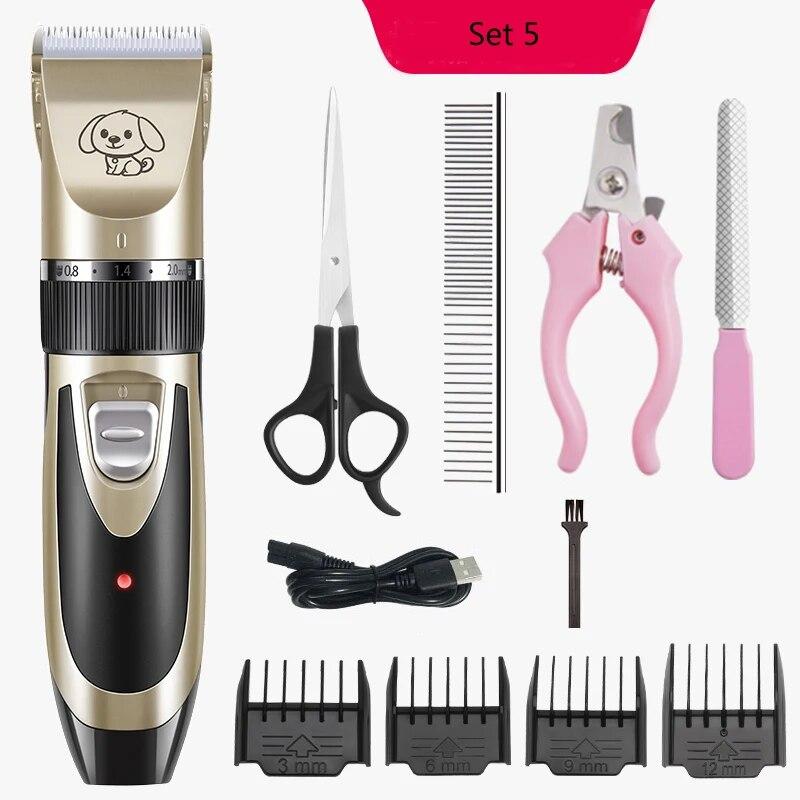Перезаряжаемые машинки для стрижки домашних животных, набор для стрижки домашних животных, USB, профессиональные машинки для стрижки домашних животных с низким уровнем шума, наборы для стрижки домашних животных