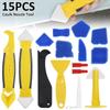 15 шт., угловой скребок для заделки швов, инструмент для заделки швов, многофункциональная резиновая лопата для удаления силикона, угловая лопата для швов