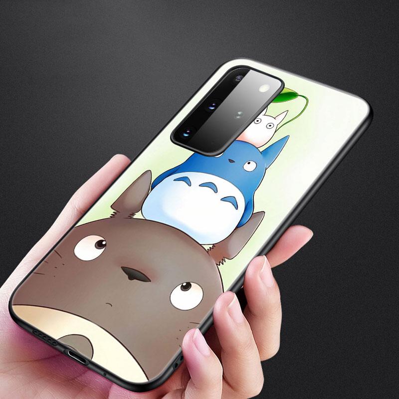 Чехол аниме Studio Ghibli Тоторо для Samsung Galaxy S20 S21 FE S10 Lite Note 20 10 Lite S8 S9 + S10E S10 Plus, ультра черный чехол