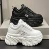 Fashion Women Shoes Trend White Black Chunky Sneakers Autumn Winter Thick Bottom Dad Shoes High Quality PU Leather Platform Sneakers New