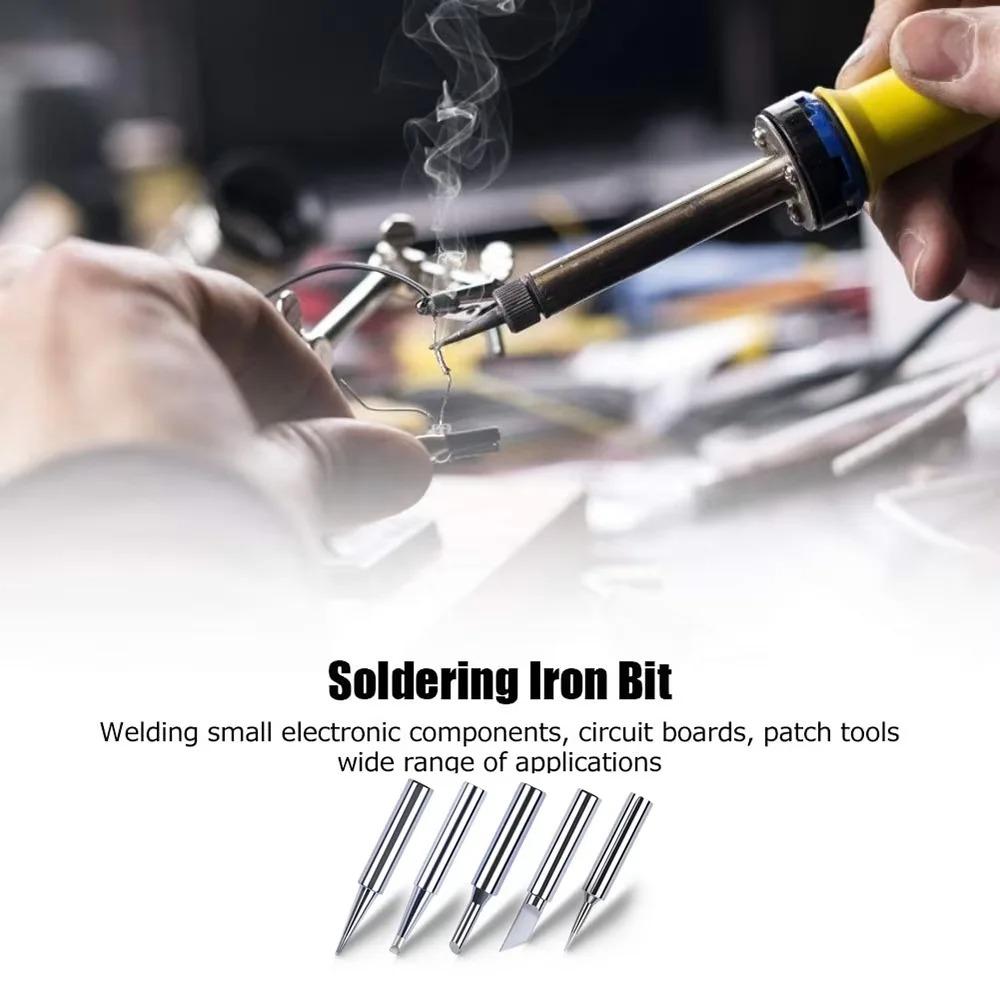 5Pcs/10Pcs 900M-T Soldering Iron Tips Pure Copper Replacement Head for Electric Soldering Iron DIY Electronic Repair Tool