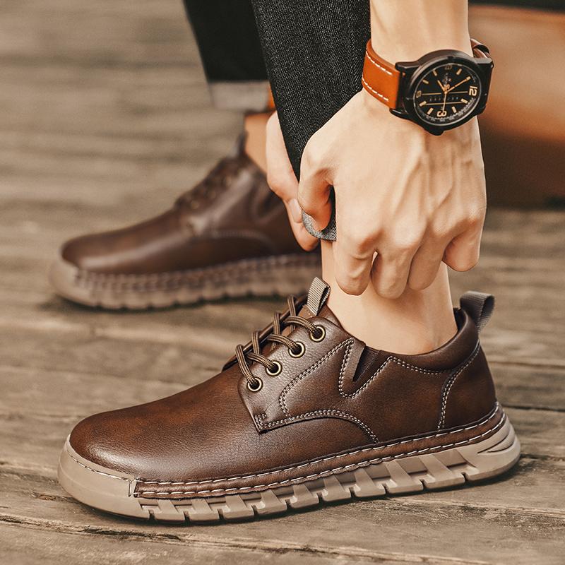 Male Sneakers Adult Non Slip Casual Desert Hiking Footwear Treking Shoes Trainers Outdoor Casual Leather Mens Shoes Retro Style