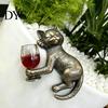 Статуэтка котенка в пьяном стиле, Пьяная фигурка из смолы, Подвеска для цветочного горшка, 3 цвета, Мини-статуэтка ленивого кота, Реалистичные животные, Ручная работа, Милые подвесные фигурки