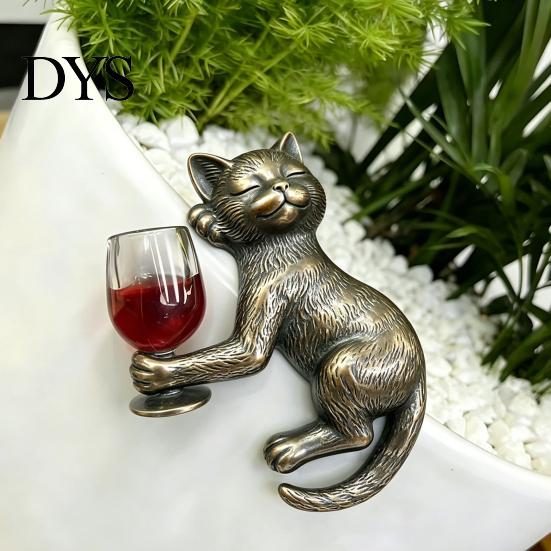 Статуэтка котенка в пьяном стиле, Пьяная фигурка из смолы, Подвеска для цветочного горшка, 3 цвета, Мини-статуэтка ленивого кота, Реалистичные животные, Ручная работа, Милые подвесные фигурки
