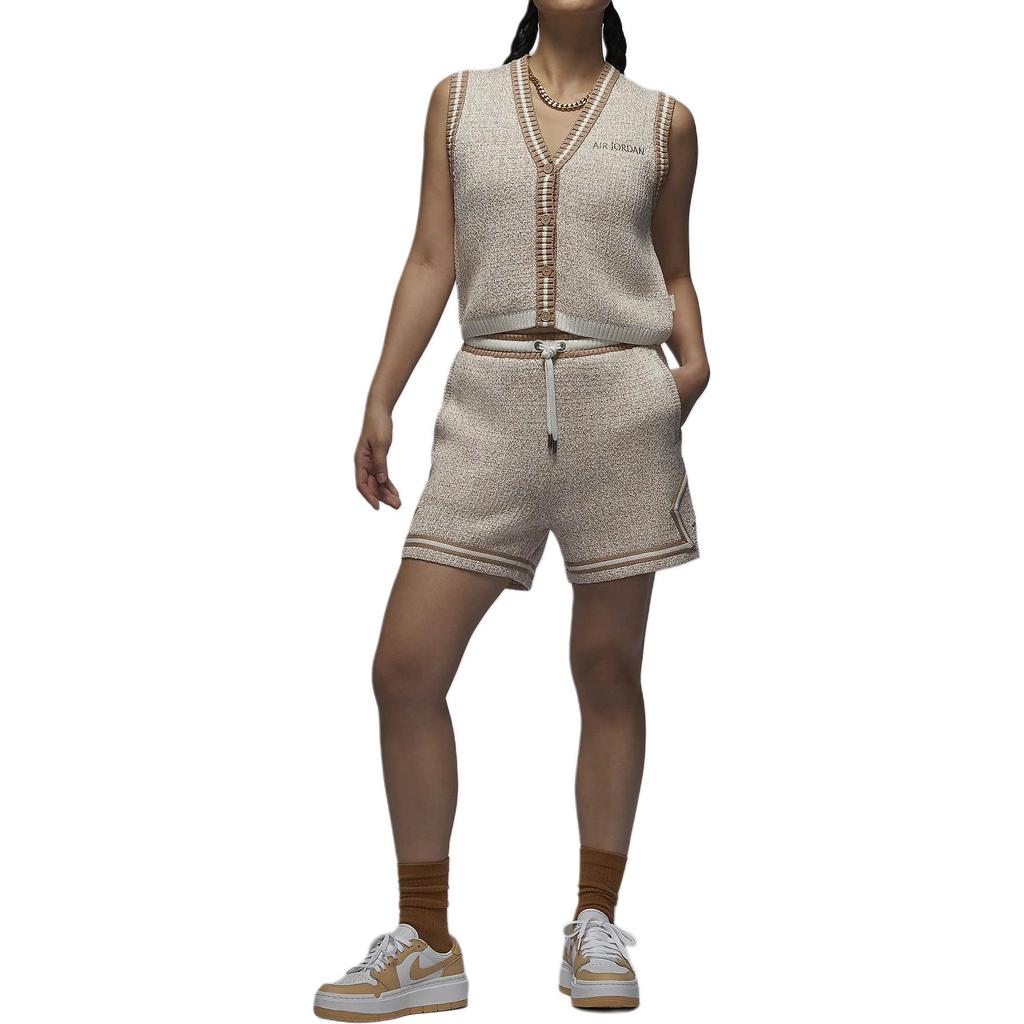 Jordan J Air Jrd Knit Shorts Простые удобные спортивные шорты Женские шорты бежевого цвета FV7117133