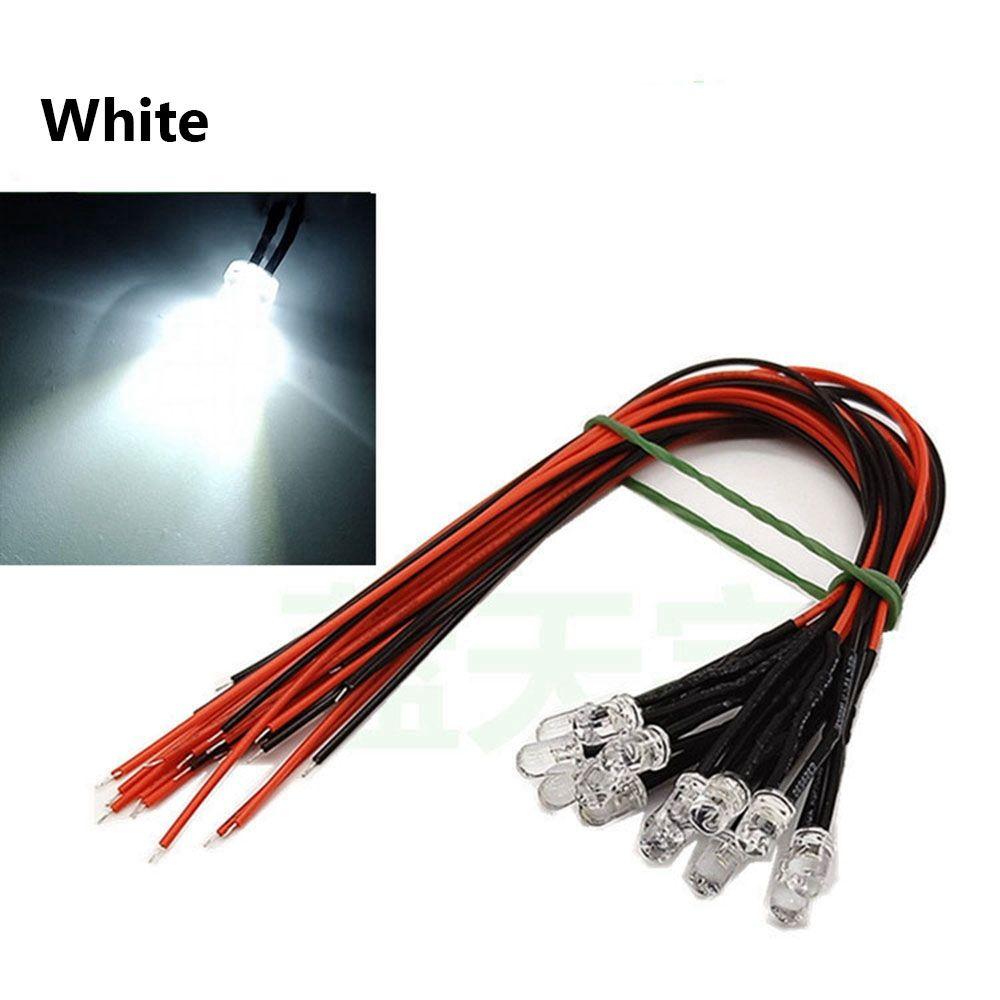 10pcs Red White Yellow 3mm 12V LED Light For 1/10 RC Crawler 1/14 Tamiya RC Truck Drift Car Truck Toys SCX10 SCANIA G63